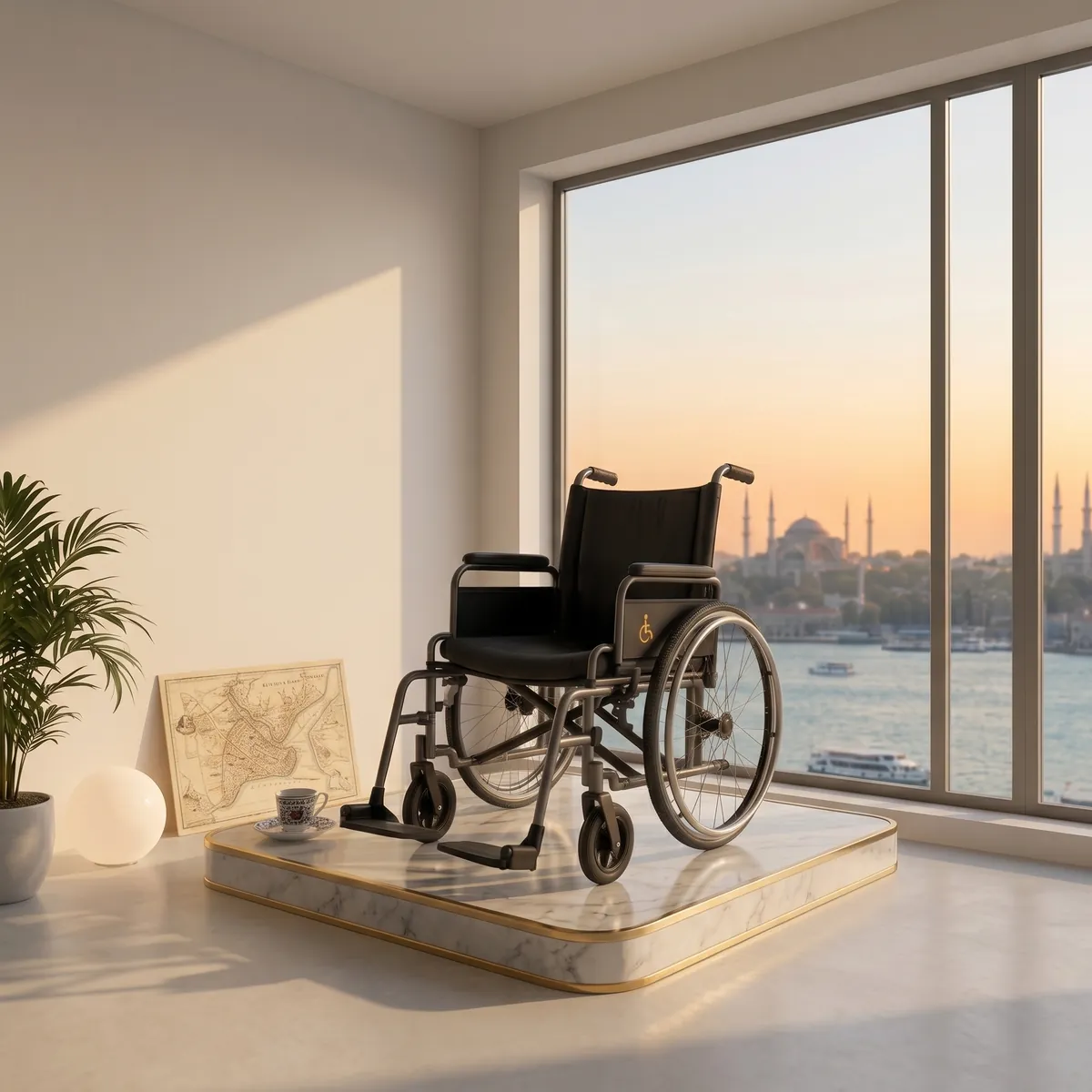 Istanbul Wheelchair service team preparing equipment